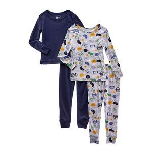 Only Boys Baby-Boys 4Pc Just Chill Yummy & Brushed Waffle Pajama Set